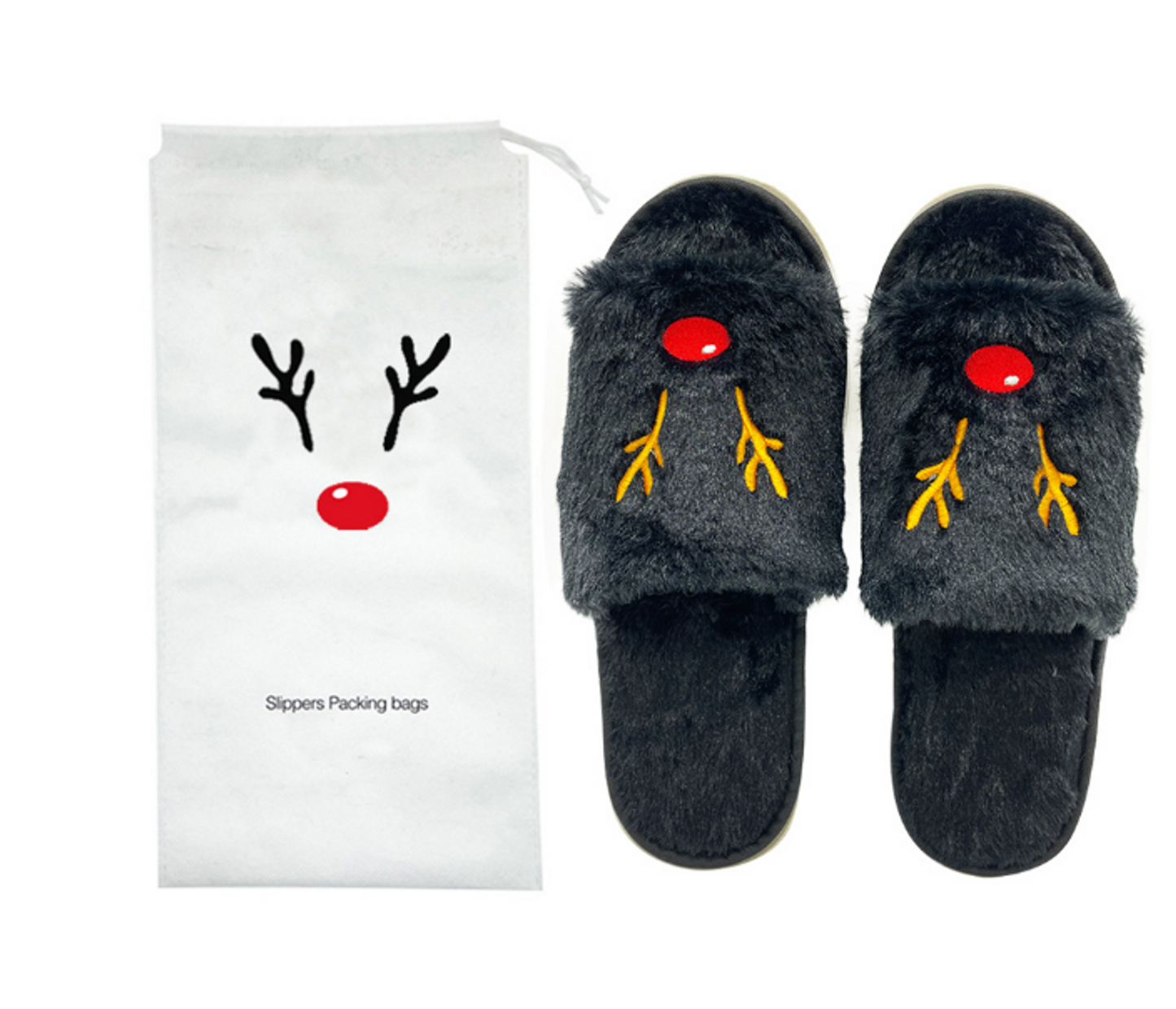 Women Christmas Slippers Plush Shoes