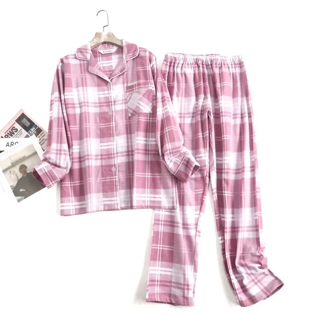 Cotton Flannel Women's Pajamas Sets