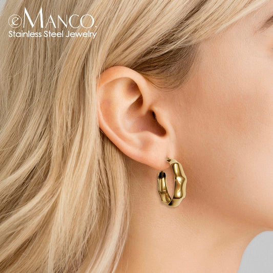 Big Bamboo Circle Hoop Earrings